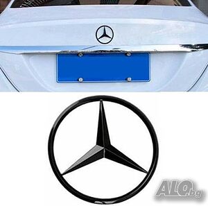 емблема за багажник Мерцедес Mercedes-Benz 80мм черен гланц