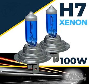 2бр 100w Автокрушки крушки H7 12v 100w 5500к Xenon автомобил бус и др