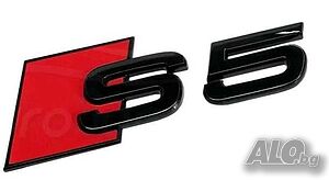 емблема Audi S5 S line 5 A5 емблема за багажник черен гланц S5