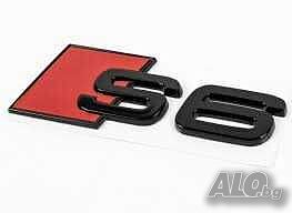 емблема Audi S6 S line 6 A6 емблема за багажник черен гланц S6