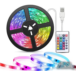 USB LED лента 5 м - дистанционно управление - 5050 (5V)