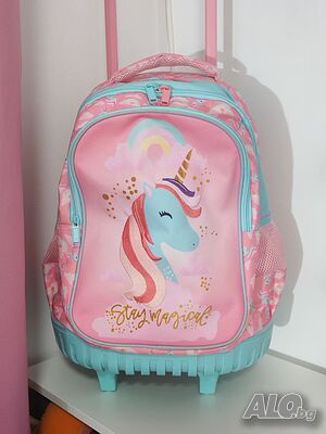 Ученическа раница на колелца Unicorn ”Stay Magical” - като нова | Ученически пособия, канцеларски материали | Русе
