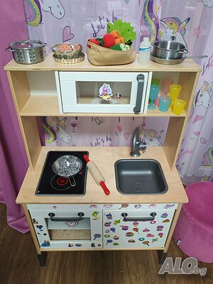 Детска дървена кухня IKEA DUKTIG + оригинални аксесоари IKEA