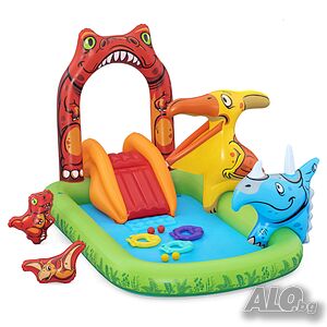 Водна площадка Bestway Jurassic 53160 - Детски мини аквапарк с пързалка и пръскачки