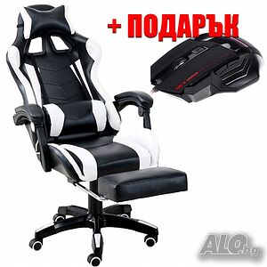 Въртящ се кожен стол за офис и компютърни игри