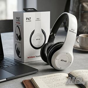 Безжични Bluetooth слушалки P47, Bluetooth 4.2+EDR, Вграден микрофон, MicroSD слот, MP3 плеър