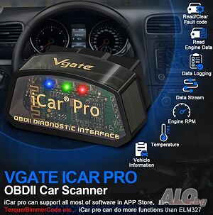Диагностично устройство Vgate iCar Pro BT 4.0 ELM327, поддържа iOS, Android, Windows, OBD2