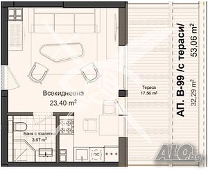 Едностаен апартамент Кършияка