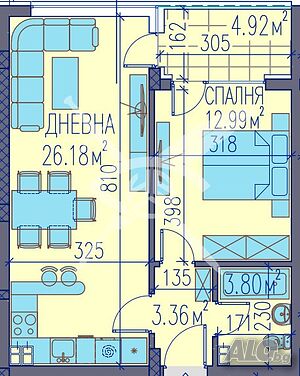 Двустаен апартамент Изгрев