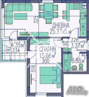 Двустаен апартамент Изгрев