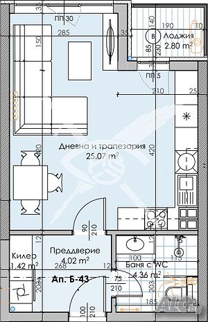 Едностаен апартамент в Кършияка