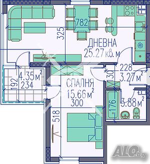 Двустаен апартамент Изгрев
