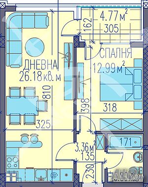 Двустаен апартамент Изгрев