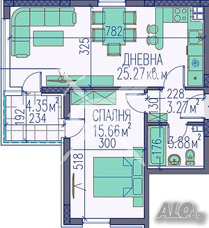 Двустаен апартамент в Изгрев