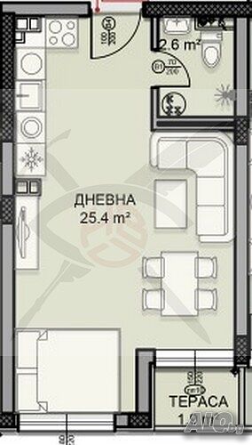 Едностаен апартамент в ж.к. Дървеница № 921-26951