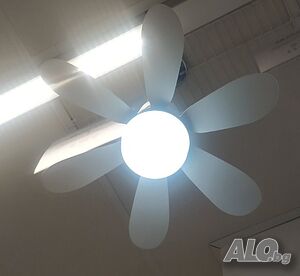 Таванен LED вентилатор с дистанционно и таймер - тих, модерен и икономичен за 9-12 кв.м. 420х205 мм.
