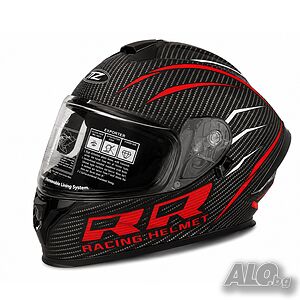 Мото каска Dual Visor - Интегрална Racing каска за мотор атв, сутер колело байк, тротинетка с карбон
