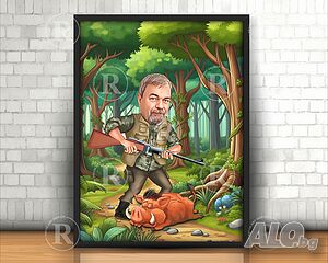 Карикатура за ловец / Карикатура за рибар на канава