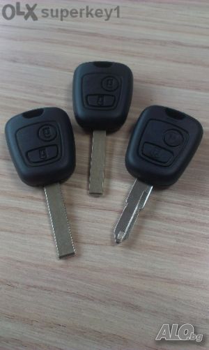 Кутийка за ключ на Peugeot 107, 207, 307, 308, 407, 408, 607, expert с 2 бутона