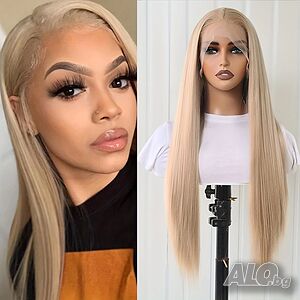 Елегантна права руса перука с дантела 13x4 лейс фронт LACE FRONT