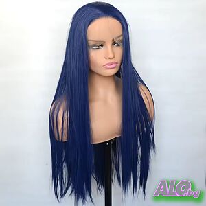 Синя права перука с дантела 13*4 LACE FRONT