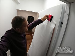 Фолиране на врати (залепяне на фолио) (Професионално)