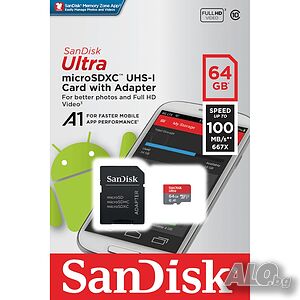 Карта памет SanDisk Micro SD, 64GB, НОВА