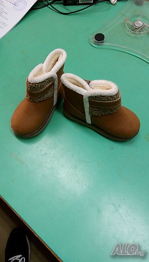 Детски велурени боти Fashion с топъл хастар кафеви №25 - 15см