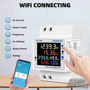 Wi-Fi контролен електромер за DIN шина 100A, TUYA