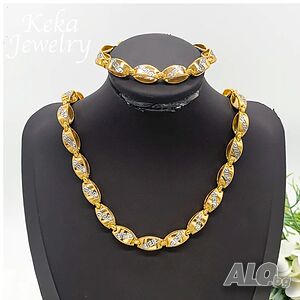 Ланец, синджир + гривна, версаче., versace.,18KGP - БЕЗПЛАТНА ДОСТАВКА!