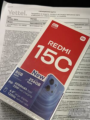 Чисто нов запечатан Xiaomi Redmi 15C 256 gb, с 24м. гаранция Отключен за всички оператори