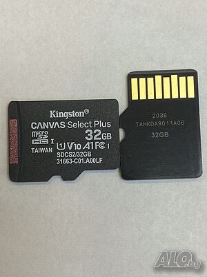Memory card sd 32 gb 10 class Kingston canvas plus U1 A1 4k video карти памет