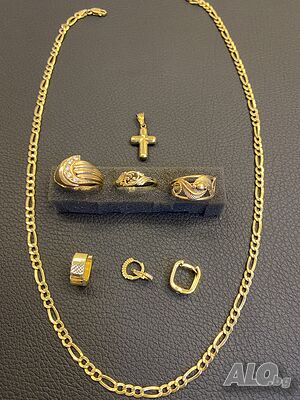 Златни пръстени ланче кръст обеци gold 14k 585 zlatni zlato zlatno