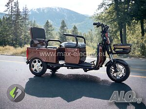 Електрическа Двуместна Триколка CARGO LUX 1500W - BROWN MATTE