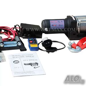 Електрическа въжена лебедка за АТВ/АТV и лодки-12V-3000LB/1 360кг-WINCH