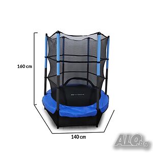 BYOX Батут с вътрешна мрежа HOP 4.5FT 140cm син