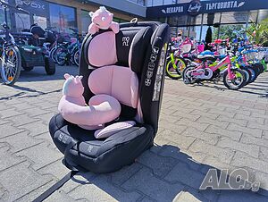 MONI Стол за кола I-SIZE I-SAFE ISOFIX (76-150 см) розов