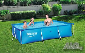 BESTWAY правоъгълен басейн 3.00m x 2.01m x 66cm Steel Pro