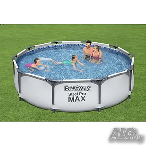 BESTWAY кръгъл басейн с ф. помпа 3.05m x 76cm Steel Pro
