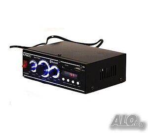 Мощен усилвател с Мp3, USB, SD, BT и FM радио с дистанционно управление.