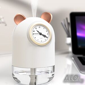Арома дифузер с LED светлина и дигитален часовник - 300ml USB овлажнител
