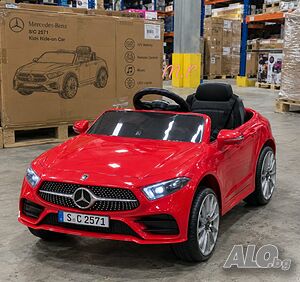 Червена акумулаторна кола Mercedes Benz CLS350 с кожена седалка 12V