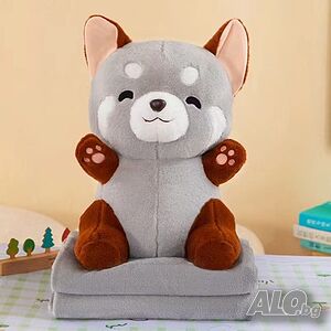 Плюшена играчка лисица с меко одеяло - сладък приятел за уют и подарък