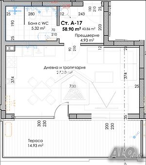 Едностаен апартамент в квартал Смирненски