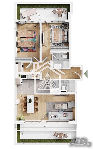 Тристаен апартамент с панорамна гледка 146,9 кв.м. 175 000 € Тракия, Пловдив