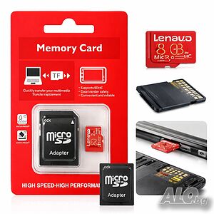 Карта памет microSD 8GB + SD адаптер