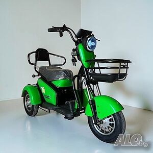 Двуместна Електрическа Триколка PUDDING 1800W - Зелен - 48v/ 28Ah