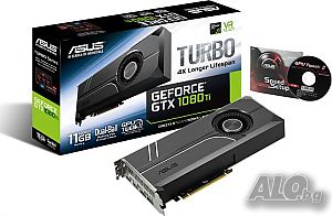 ASUS GeForce GTX 1080 Ti Turbo 11G, 11264 MB GDDR5X Видеокарта за копаене на биткойн и гейминг