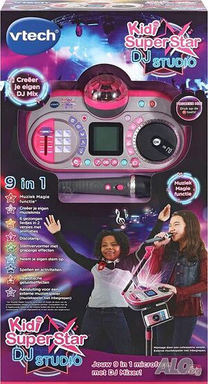 Интерактивна играчка микрофон.VTech Kids SuperStar DJ Studio Караоке комплект за деца