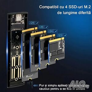 NVME M.2 Solid State Drive Външен корпус,M.2 към USB C